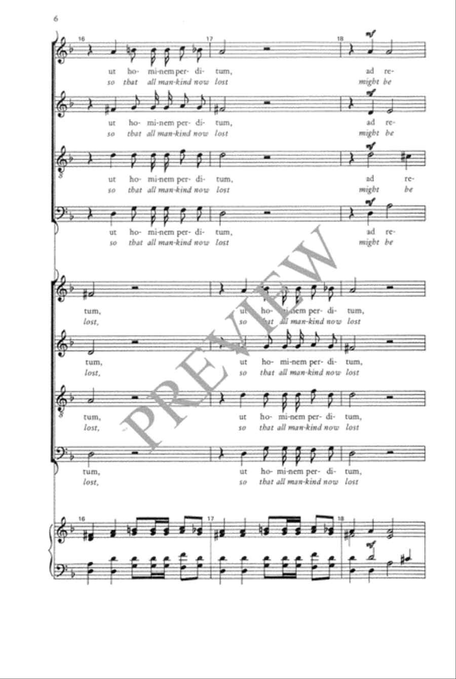 Hodie nobis coelorum Rex 4-Part scores gallery preview page 7