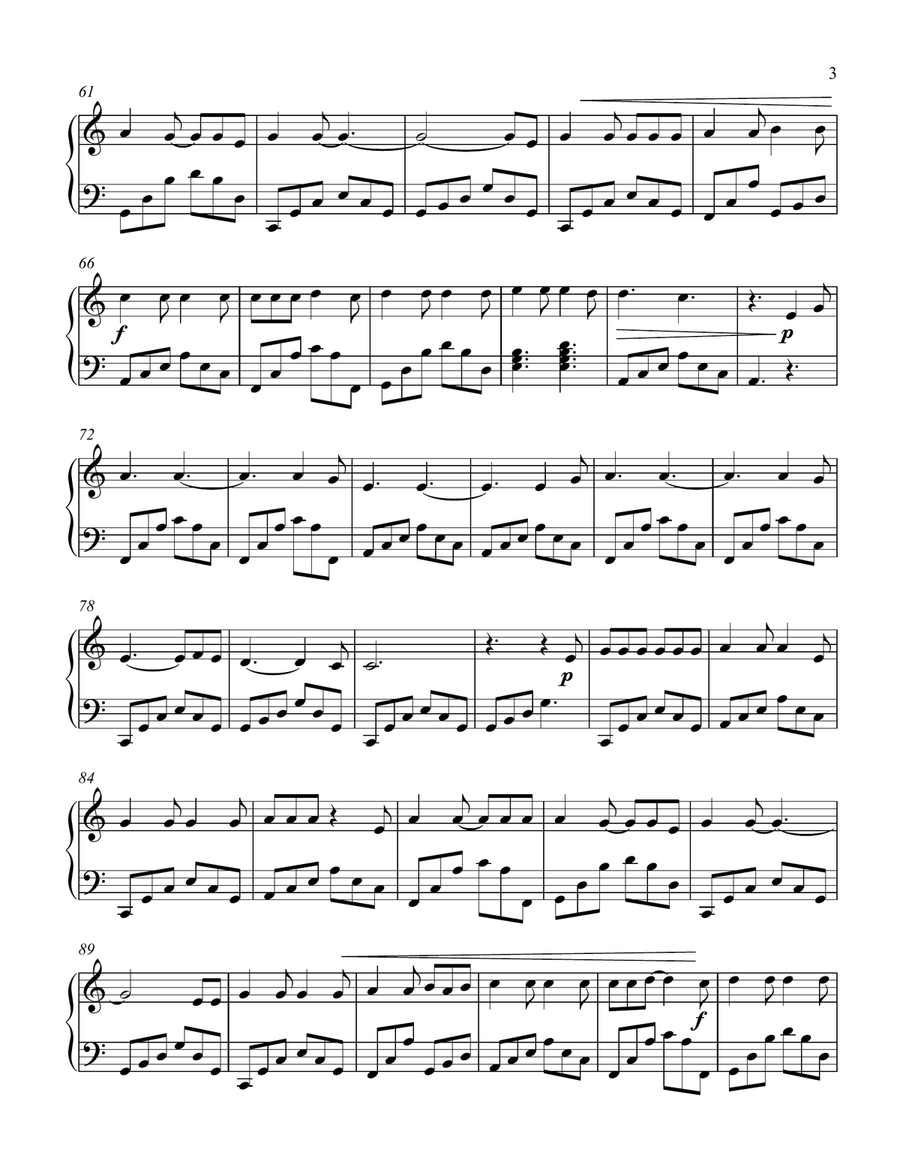 Hallelujah Easy Piano scores gallery preview page 3