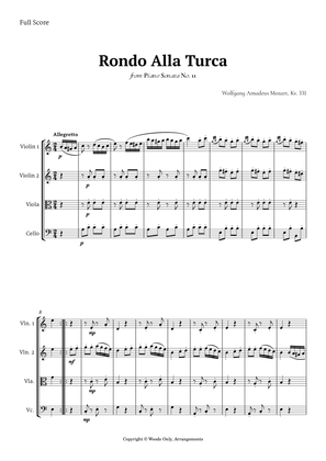 Book cover for Rondo Alla Turca by Mozart for String Quartet