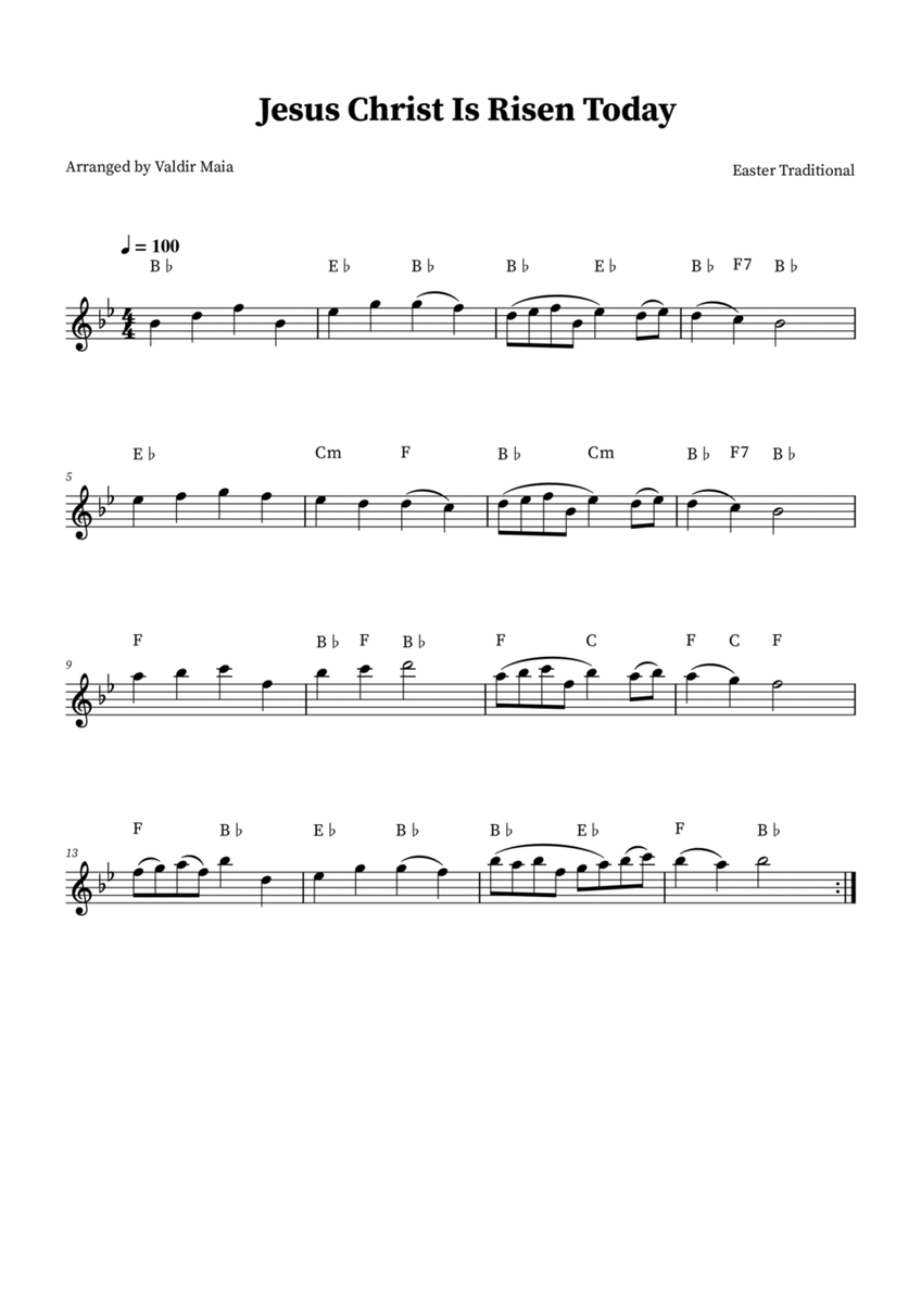 Jesus Christ Is Risen Today - Flute (+ chords) image number null