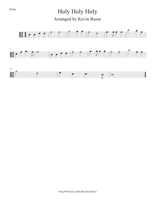 Holy Holy Holy (Easy key of C) Viola