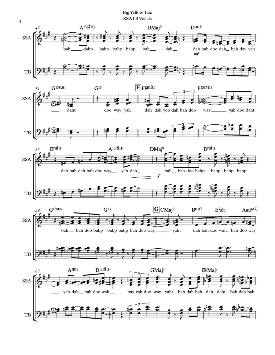 Big Yellow Taxi Divisi scores gallery preview page 4