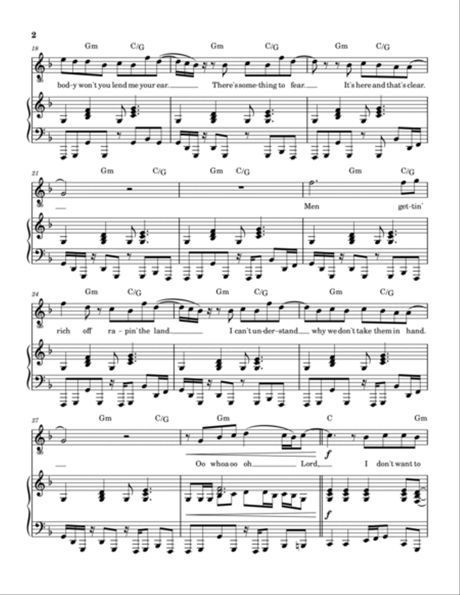 Creepin' Creepin' Piano, Vocal, Guitar scores gallery preview page 3