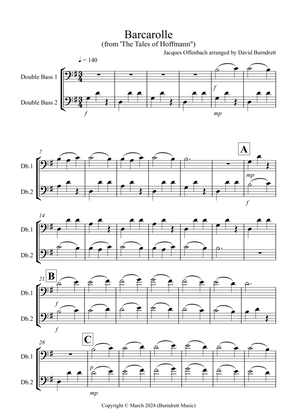 Barcarolle "The Tales of Hoffmann" for Double Bass Duet