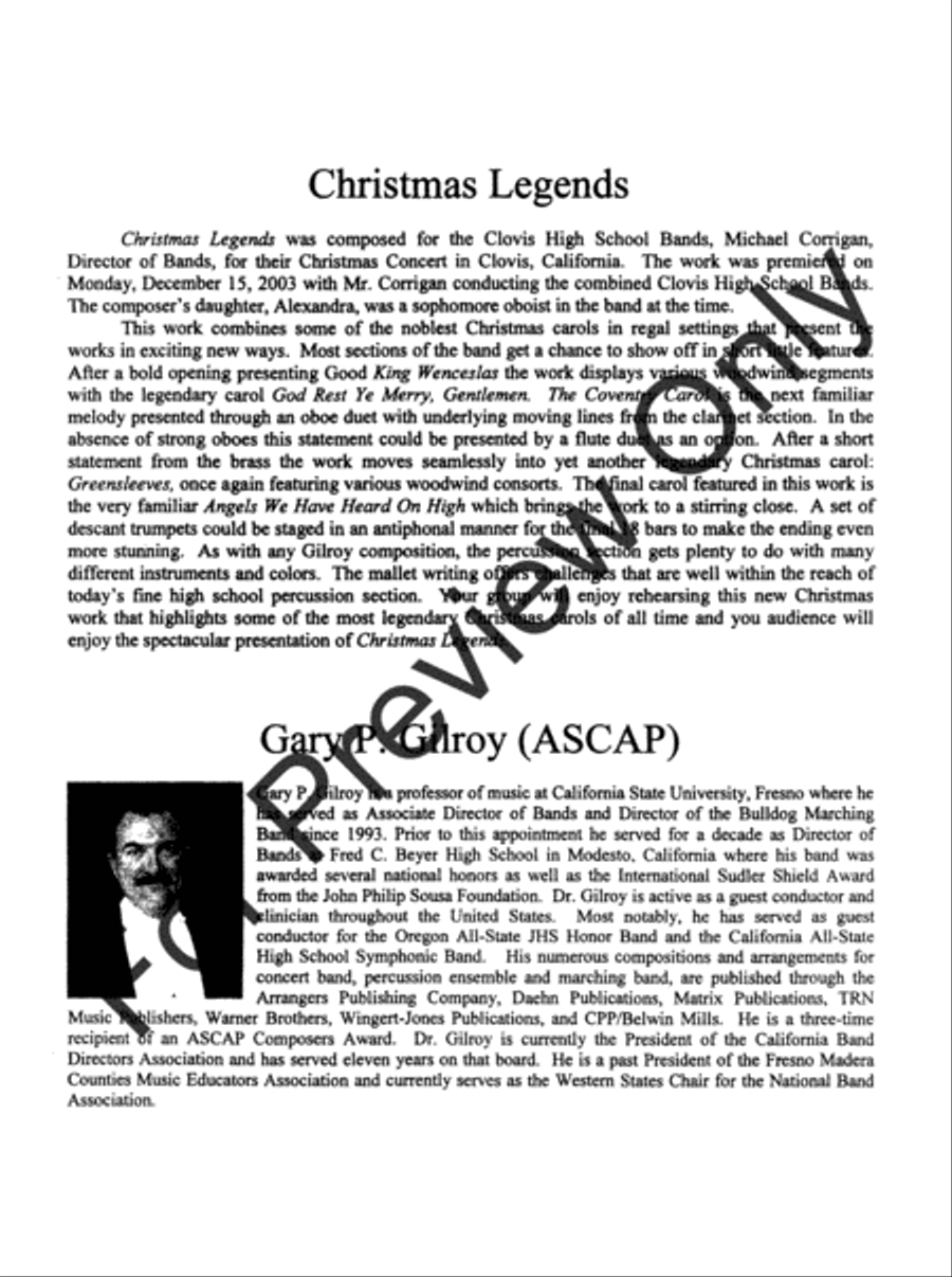Christmas Legends Concert Band scores gallery preview page 3
