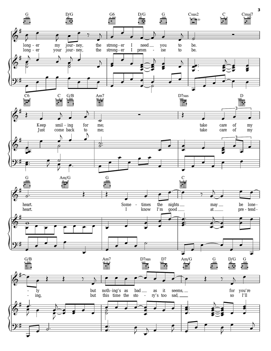 Take Care Of My Heart Piano, Vocal, Guitar scores gallery preview page 3