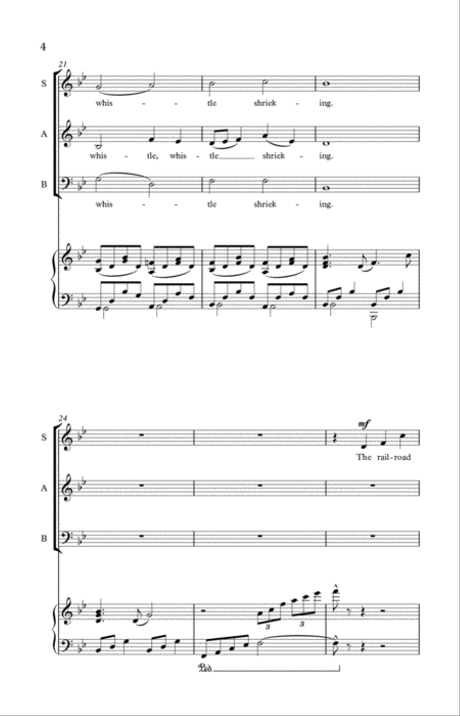 Travel (SAB Choir) - Text by Edna St. Vincent Millay 3-Part scores gallery preview page 6