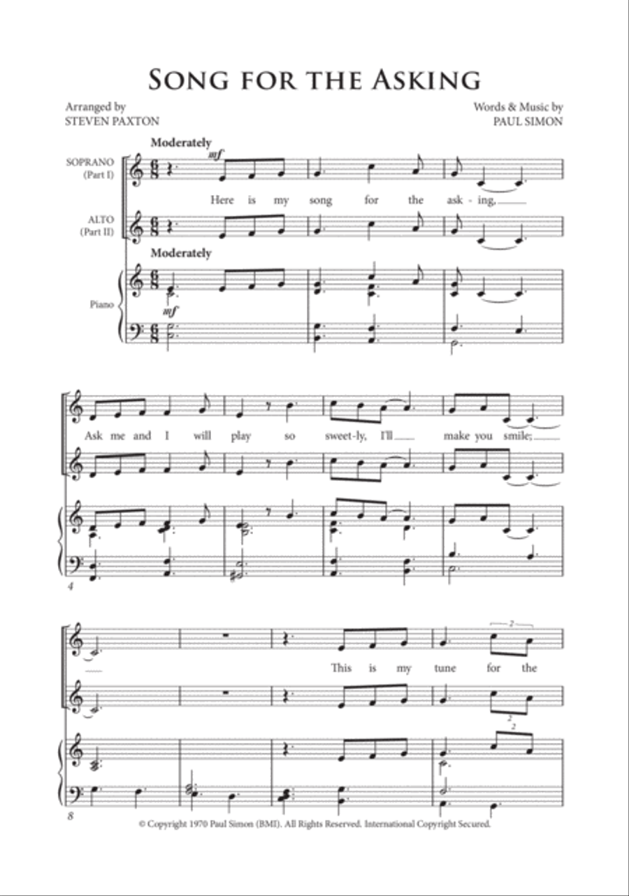 Song For The Asking 2-Part scores gallery preview page 2