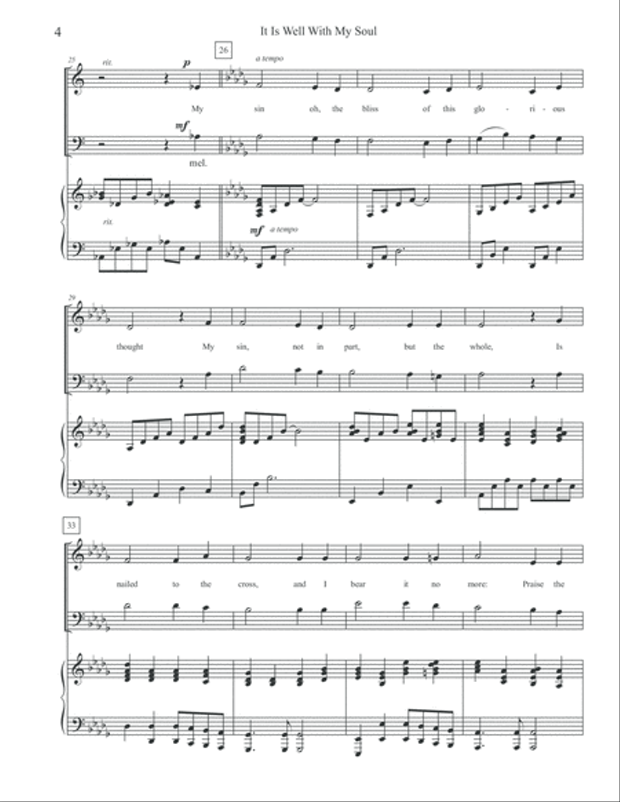 It Is Well With My Soul - SATB & Piano image number null