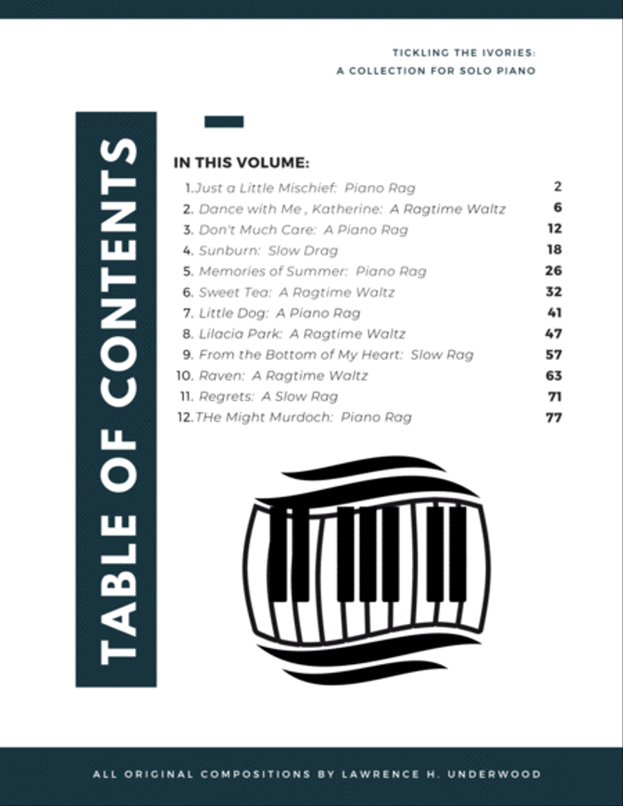 Tickling the Ivories: A Ragtime Piano Collection Piano Solo scores gallery preview page 2