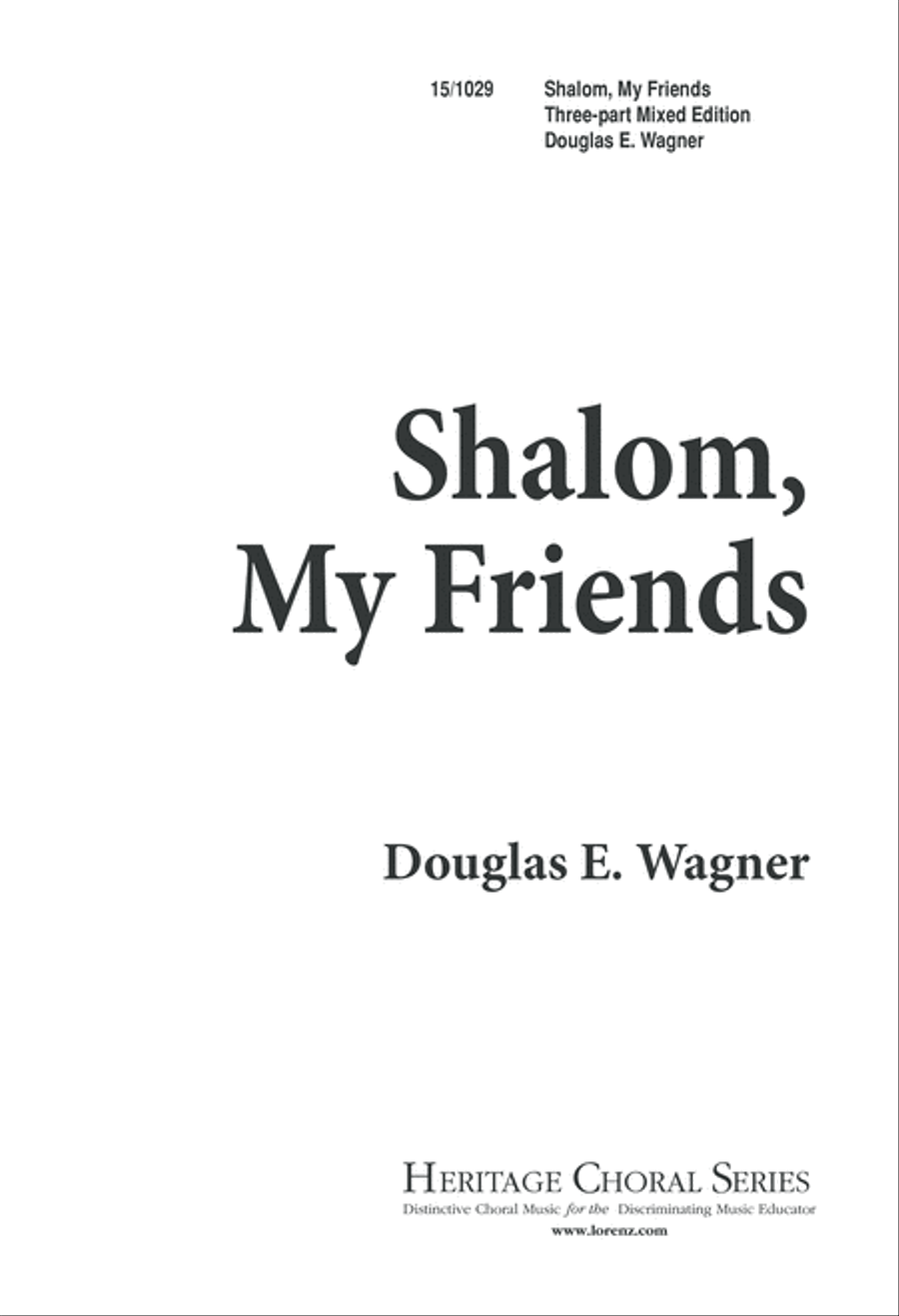 Shalom, My Friends Shalom, My Friends 3-Part scores gallery preview page 1