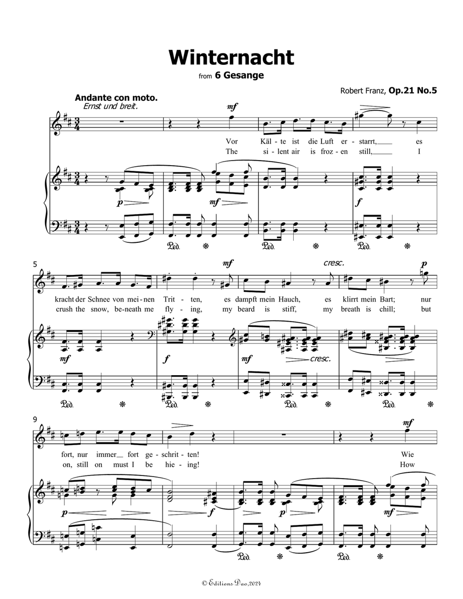 Winternacht, by Robert Franz, in b minor Voice scores gallery preview page 3