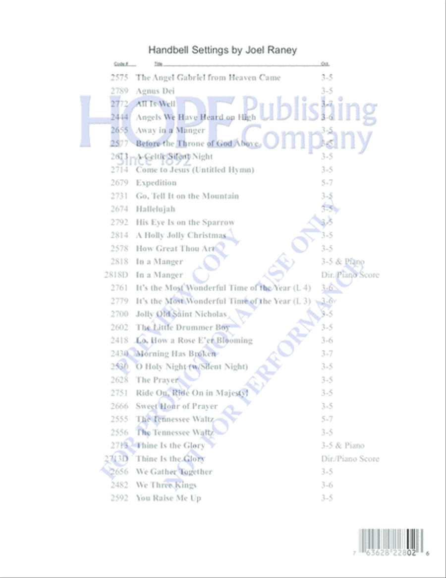 Little Drummer Boy Handbell Choir scores gallery preview page 16