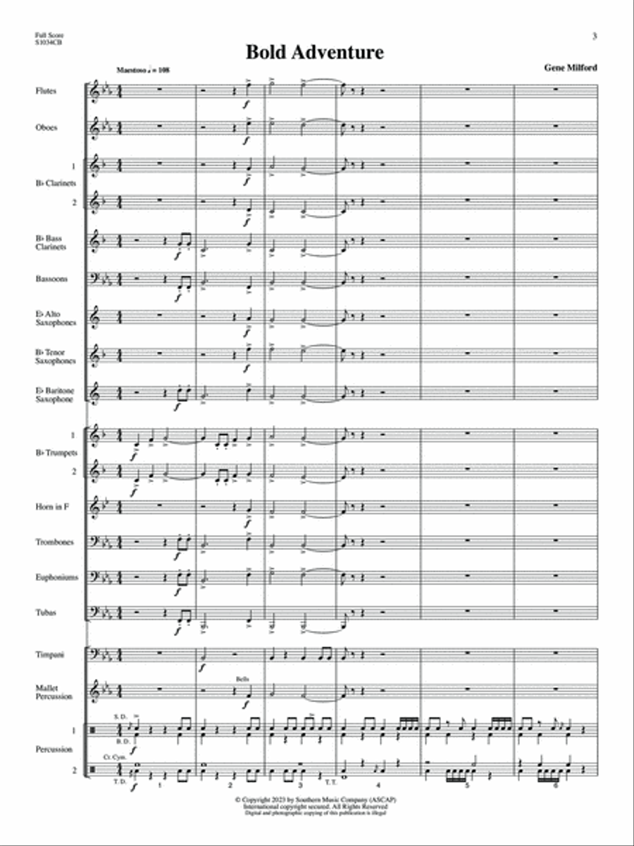 Bold Adventure - Full Score Concert Band scores gallery preview page 3