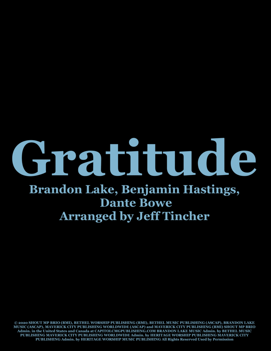 Gratitude Piano, Vocal, Guitar scores gallery preview page 1