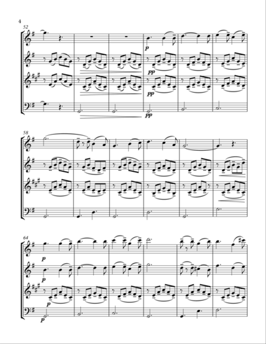 O Holy Night (wind quartet) Woodwind Quartet scores gallery preview page 4