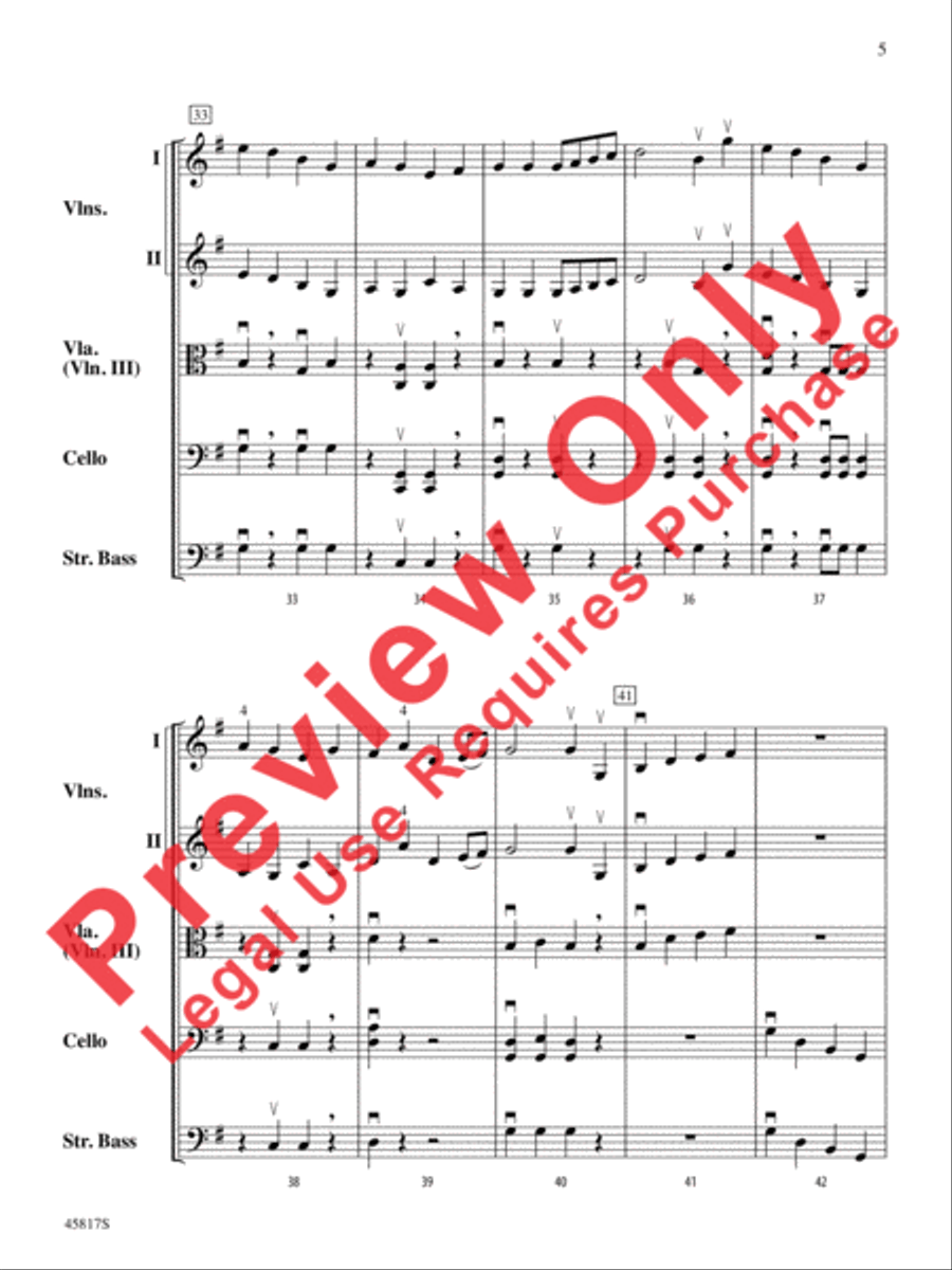 The Girl I Left Behind Me String Orchestra scores gallery preview page 5