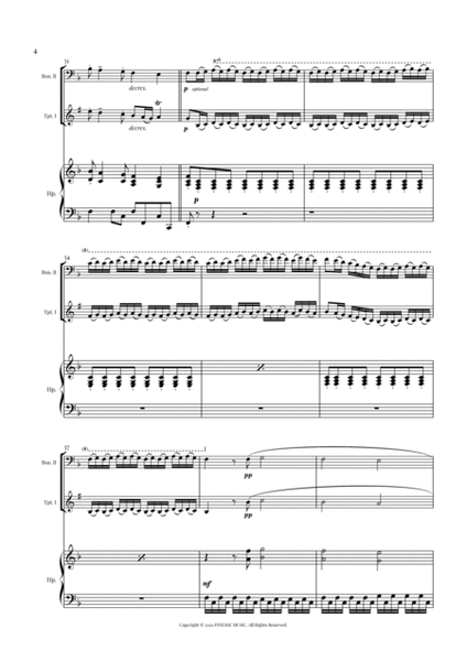 TRIO - Four Seasons Spring (Allegro) for Bb TRUMPET, BASSOON and PEDAL HARP - F Major image number null