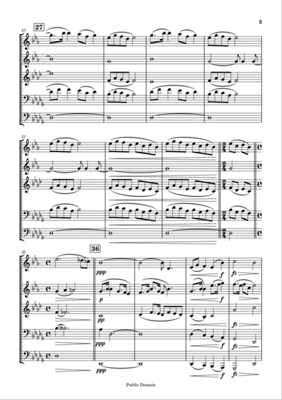 Excerpt of Largo from Symphony No. 9 Excerpt of Largo from Symphony No. 9 Brass Ensemble scores gallery preview page 3