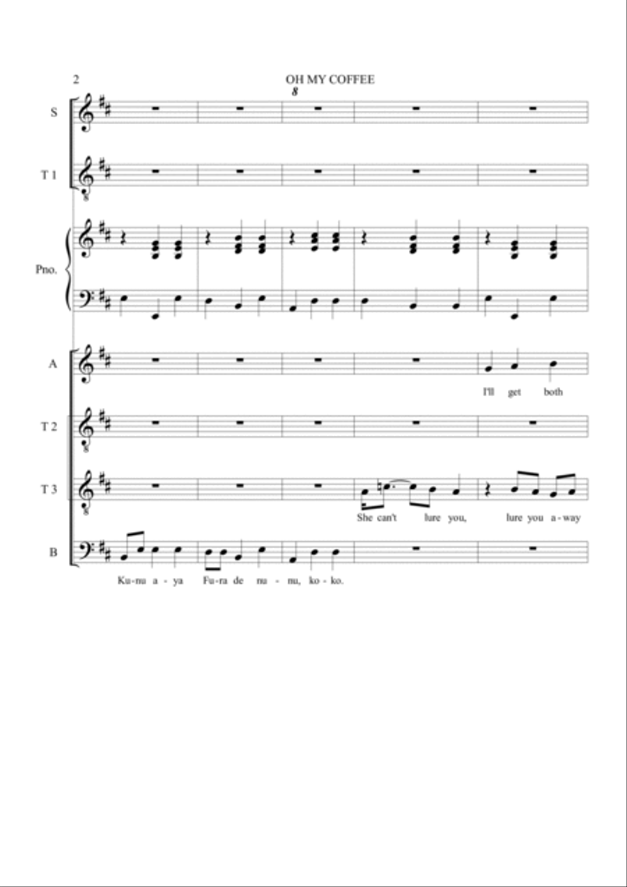 Oh My Coffee Tenor Voice scores gallery preview page 2