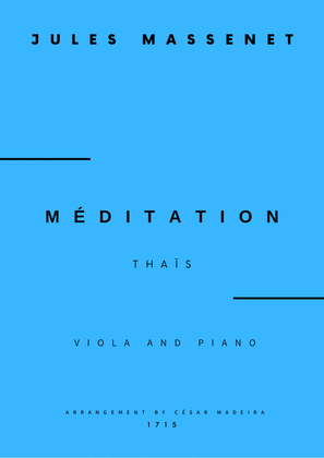 Meditation from Thais - Viola and Piano (Full Score)