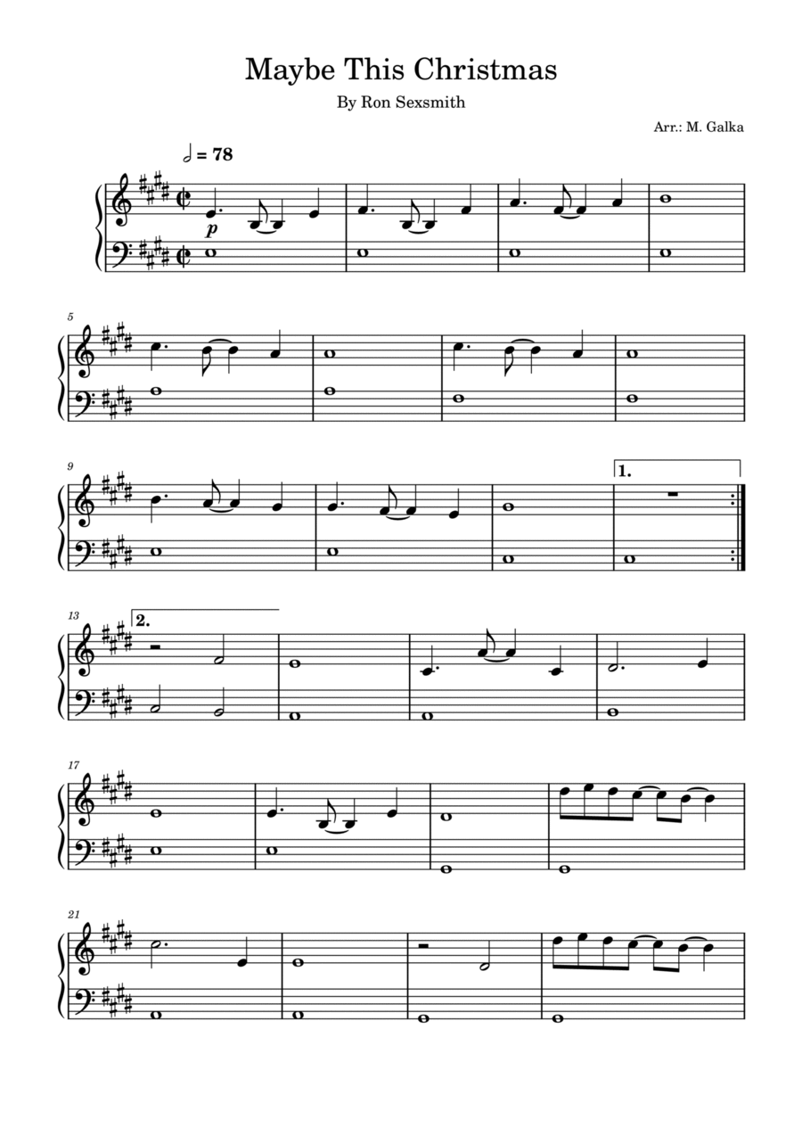 Maybe This Christmas Maybe This Christmas Easy Piano scores gallery preview page 1