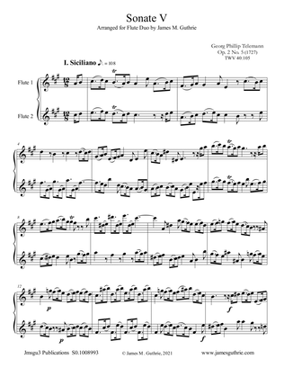 Telemann: Sonata Op. 2 No. 5 for Flute Duo