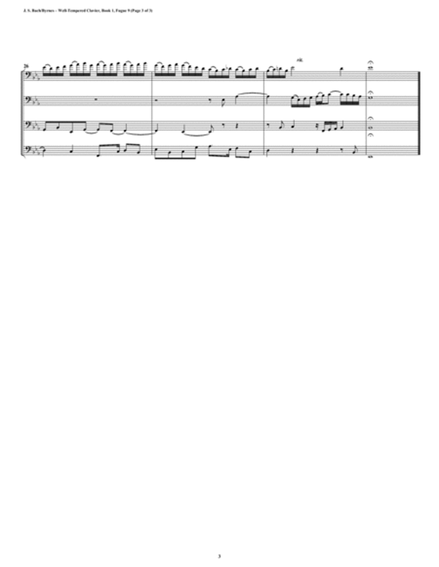 Fugue 09 from Well-Tempered Clavier, Book 1 (Bassoon Quartet) image number null