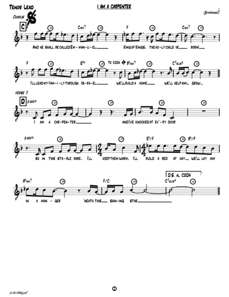 I Am a Carpenter (Joseph's Song) [Lead Sheet w/Acoustic Guitar - Key of F] image number null