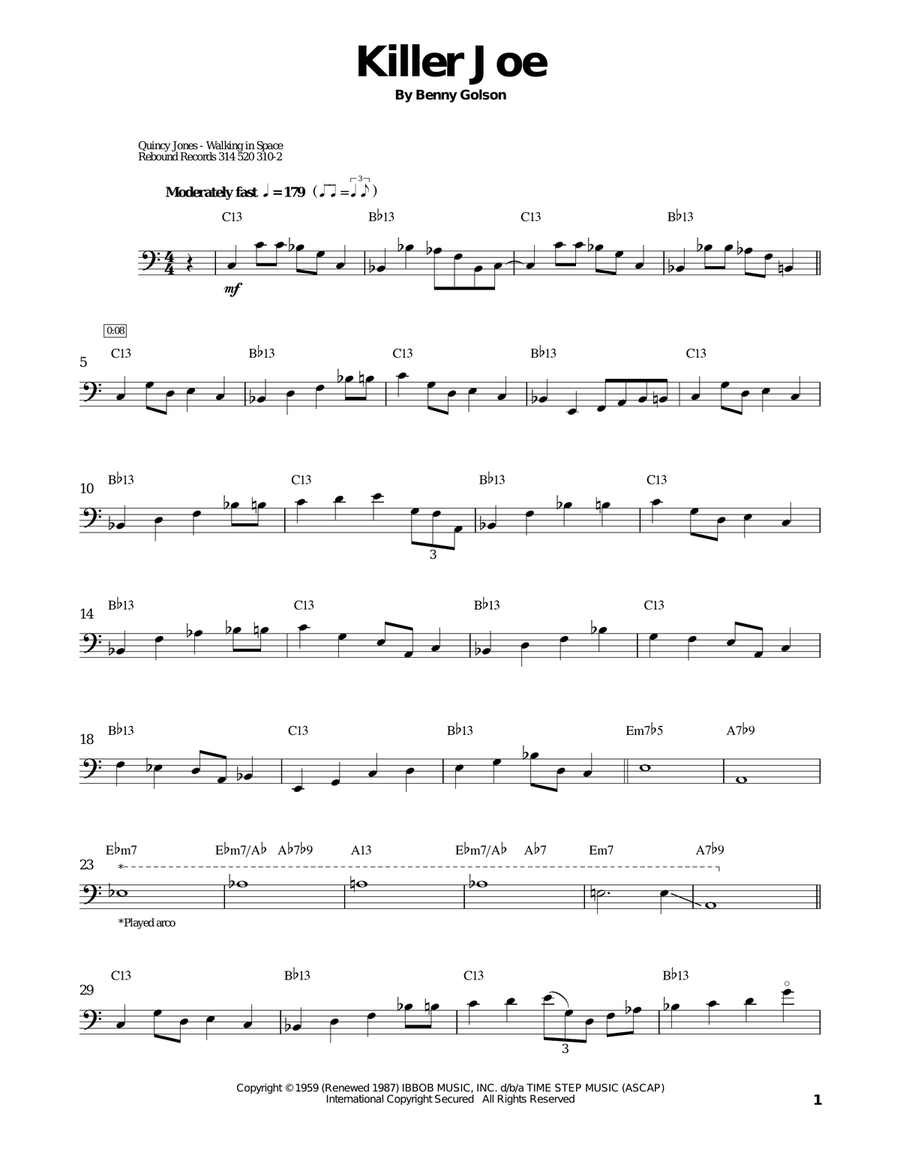 Killer Joe Bass Voice scores gallery preview page 1