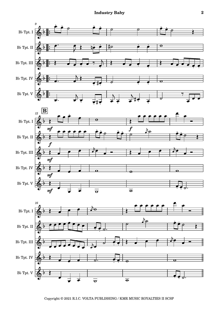Industry Baby Brass Ensemble scores gallery preview page 3