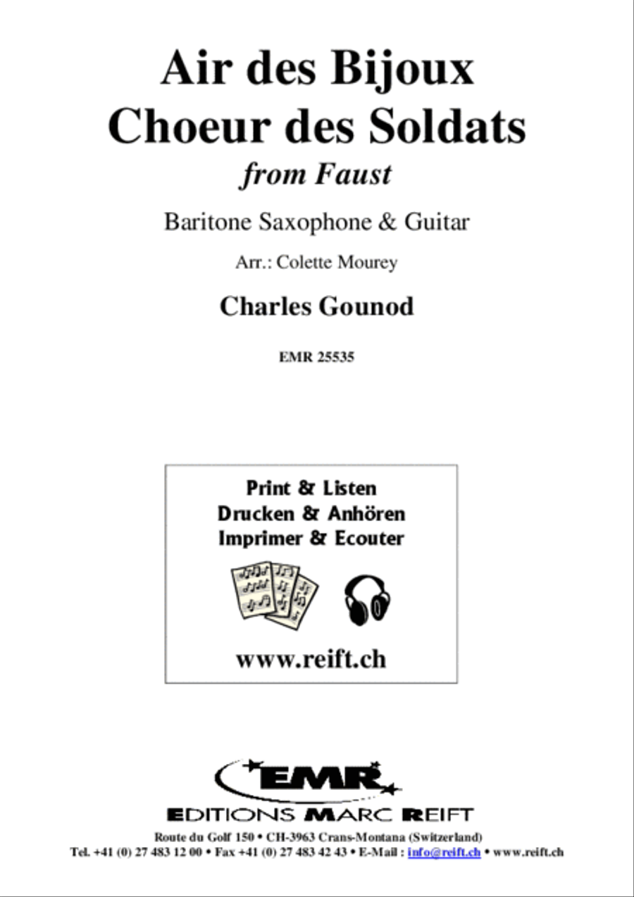 Air des Bijoux / Choeur des Soldats Baritone Saxophone scores gallery preview page 2