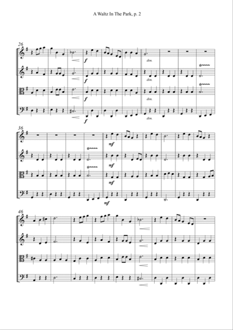 A Waltz In The Park A Waltz In The Park String Quartet scores gallery preview page 3