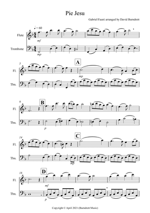 Pie Jesu (from Requiem) for Flute and Trombone Duet