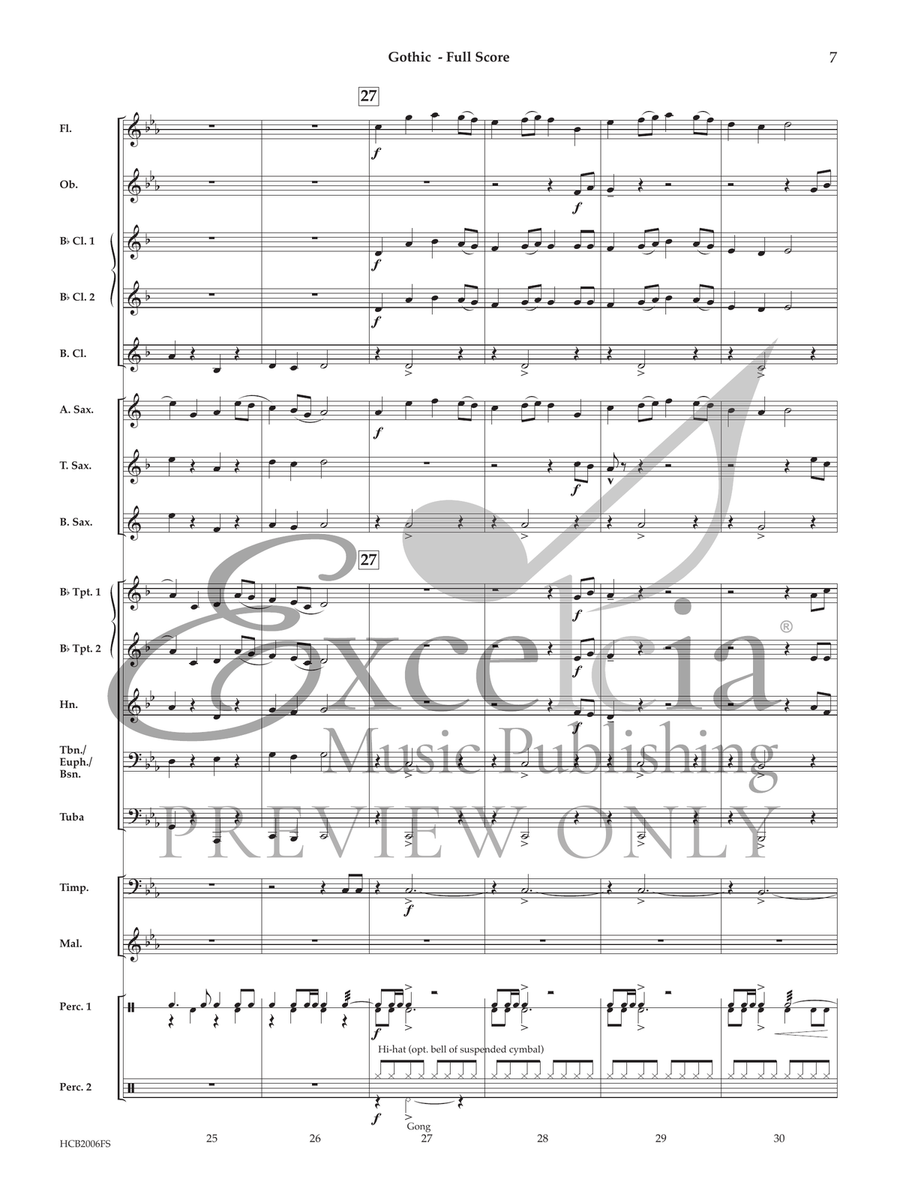 Gothic (Score) Concert Band scores gallery preview page 7