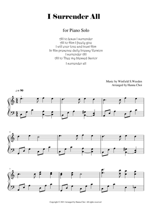 I Surrender All [Church Music/For Piano Solo]