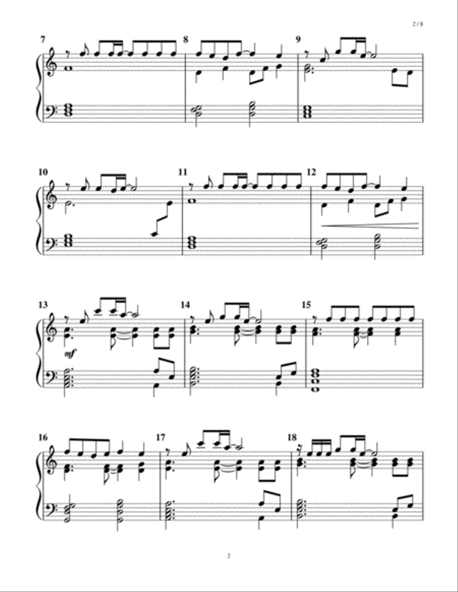 Somewhere Only We Know Handbell Choir scores gallery preview page 2
