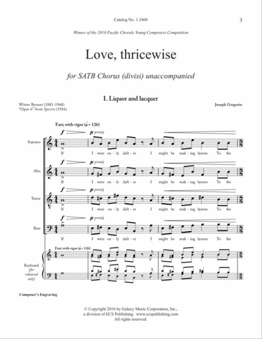 Love, thricewise Divisi scores gallery preview page 2