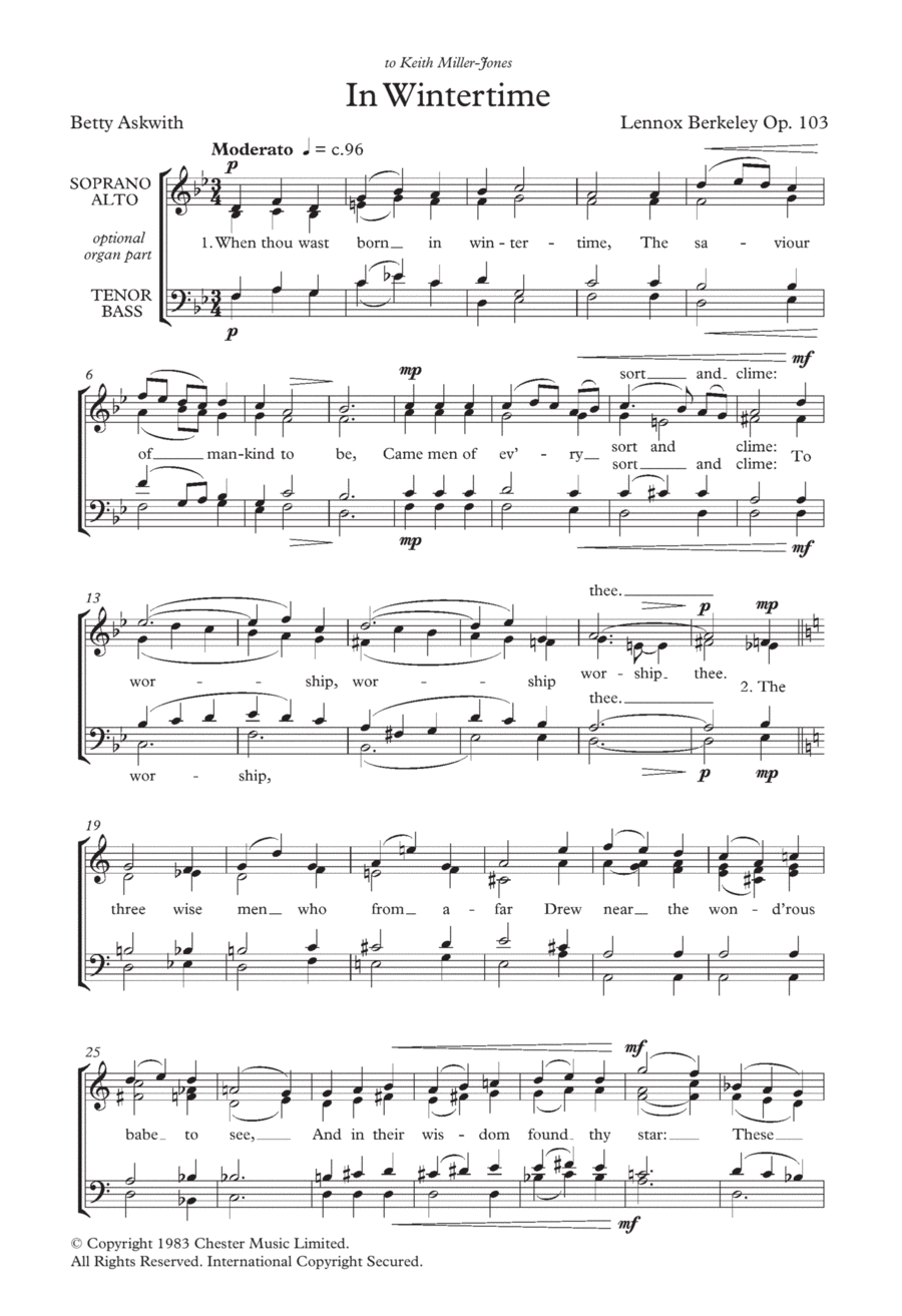 In Wintertime In Wintertime 4-Part scores gallery preview page 1
