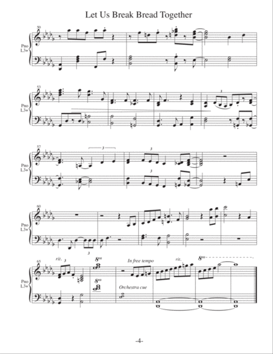 Let Us Break Bread Together (3 for 1 PIANO Arrangements) Jazz Ensemble scores gallery preview page 5