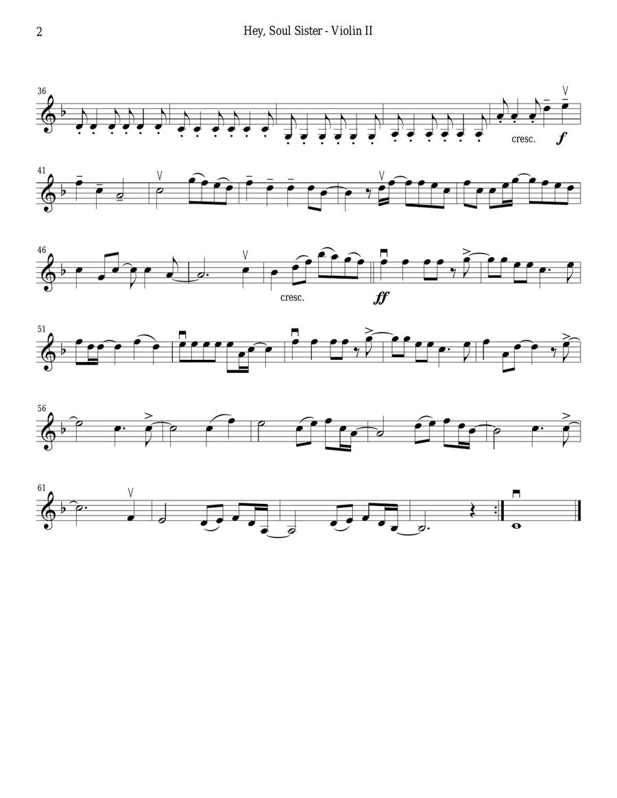 Hey, Soul Sister String Quartet scores gallery preview page 4