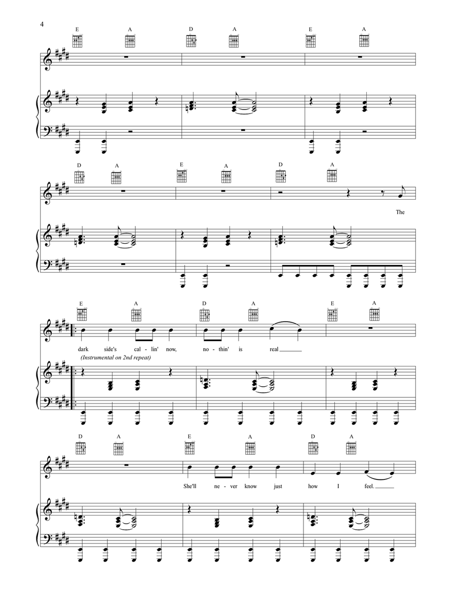 On The Dark Side On The Dark Side Piano, Vocal, Guitar scores gallery preview page 4