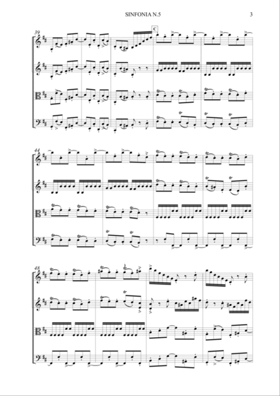 Salvatore Passantino: SINFONIA IN SI MINORE N.5 (ES-21-061) - Score Only String Quartet scores gallery preview page 5