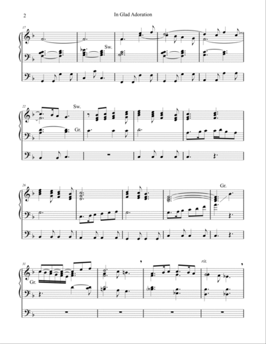 In Glad Adoration (Lobe den Herren), organ work by Phil Lehenbauer Organ Solo scores gallery preview page 3