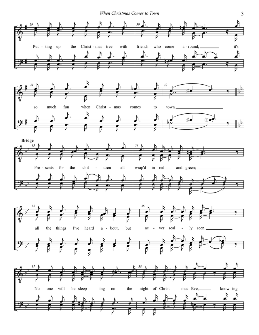 When Christmas Comes To Town TTBB scores gallery preview page 3