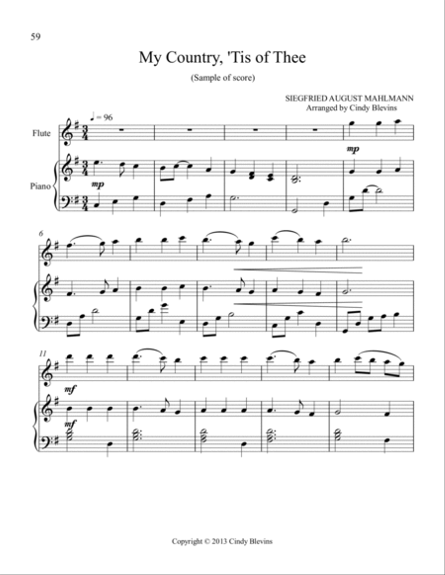 Piano and Flute (Play Hymns and Patriotic Songs) Flute Solo scores gallery preview page 4