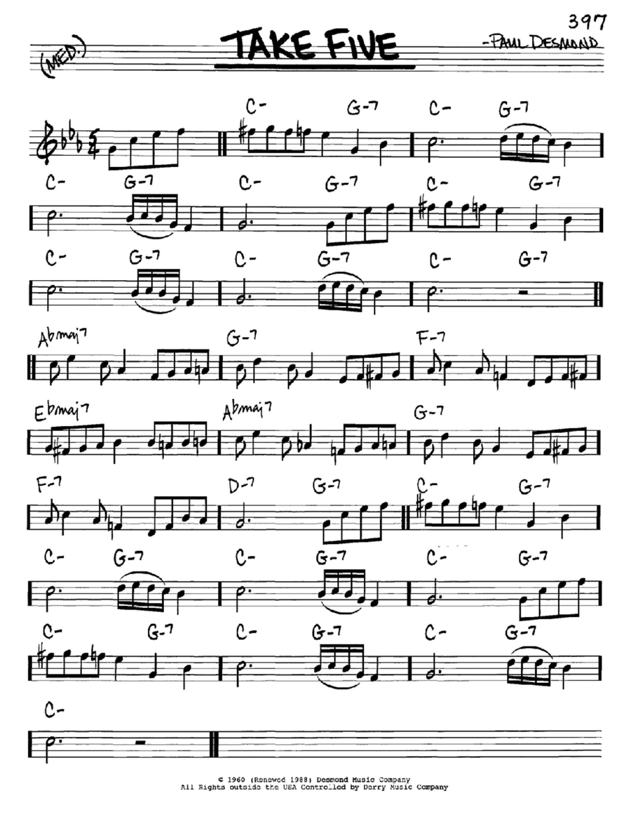 Take Five Piano scores gallery preview page 1