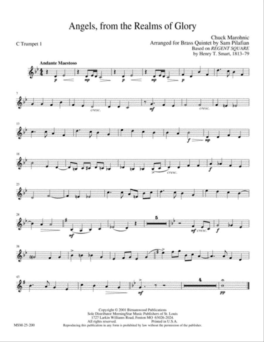 Angels from the Realms of Glory (Regent Square) Brass Quintet scores gallery preview page 4