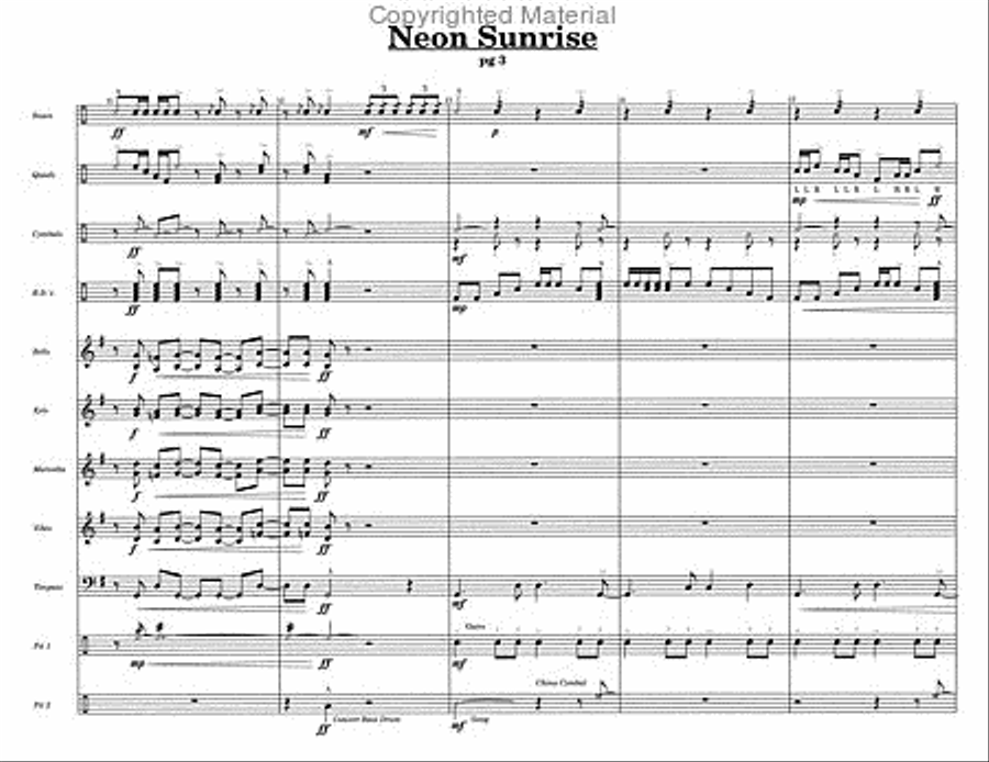 Neon Sunrise Percussion Ensemble scores gallery preview page 5