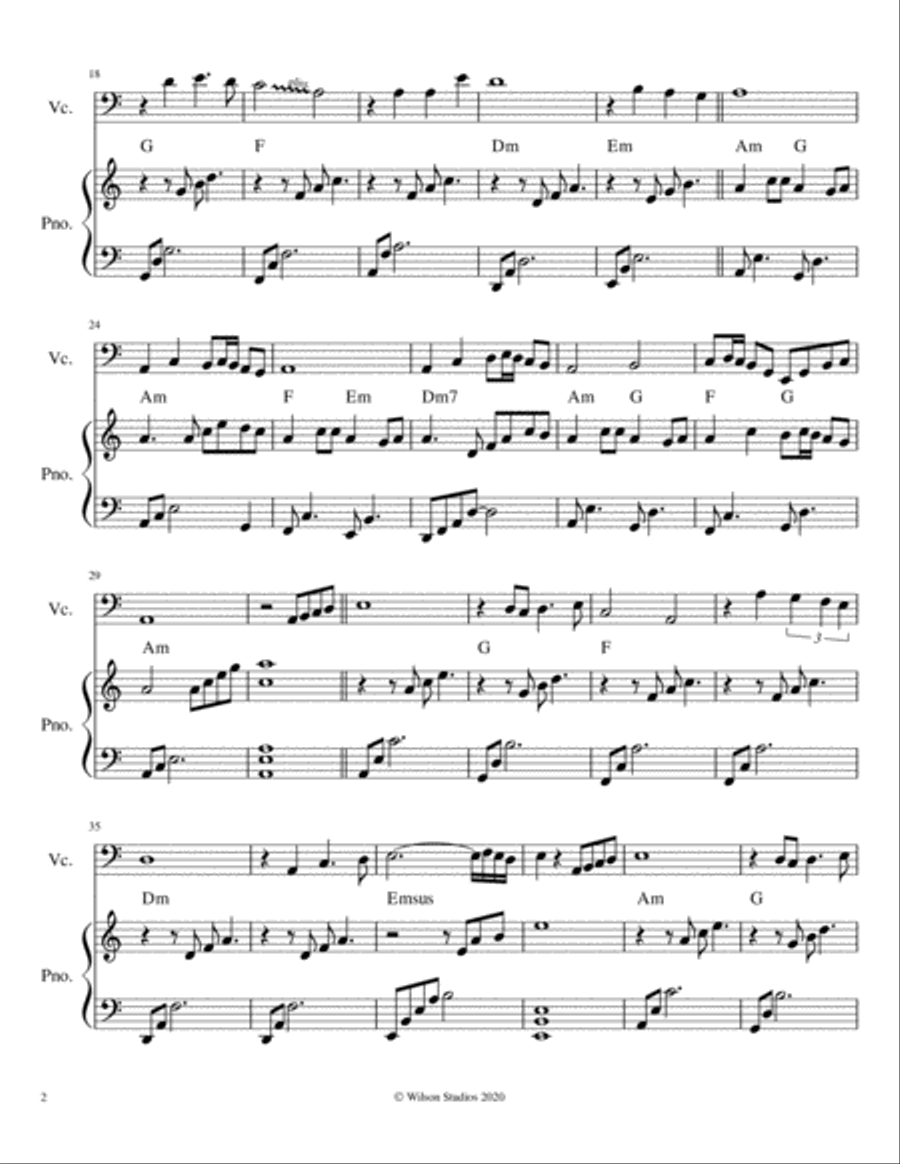 Wayfaring Stranger Piano scores gallery preview page 2